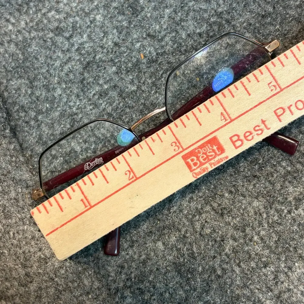 Dereon Vintage Metal Eyeglass Frames Womens Optical Gold Black Burgundy 54 18